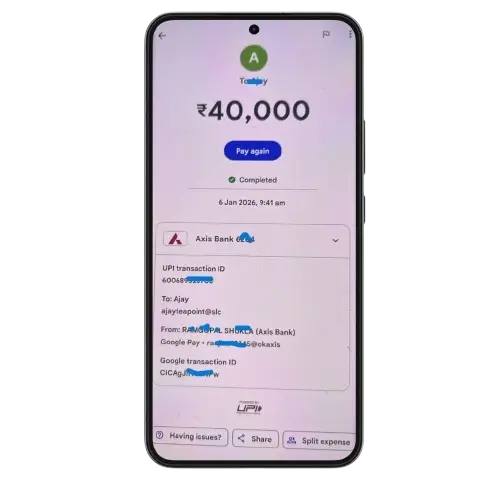 99Exch Withdrawal Proof ₹19800
